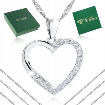 Náhrdelník DĚTSKÝ STŘÍBRNÝ NÁHRDELNÍK SRDCE RYZOSTI 925 ŘETÍZEK PŘÍVĚSEK