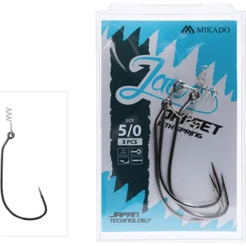 Rybářský háček 3ks Háček Mikado Jaws Offset Velikost 2/0