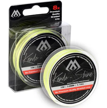 Pletená Šňůra Mikado Kendo Shine Fluo Žlutá 10m 0,14mm/11,75kg