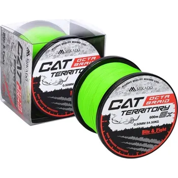 Rybářská šňůra Pletená Šňůra Mikado Cat Territory Octa Braid Fluo 600m 0,50mm/53,30kg