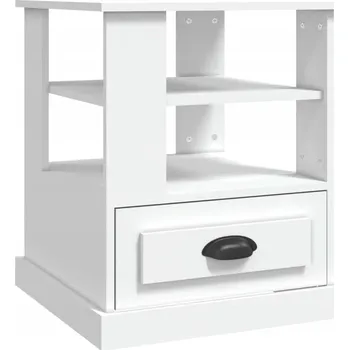 Konferenční stolek Odkládací stolek z dřevovláknité desky, bílý, 50 x 50 x 60 cm