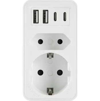 Elektrická zásuvka Elektrická Zásuvka rozbočka Plast-Rol bílá