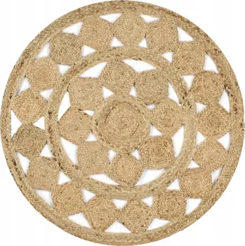 Koberec Ručně pletený Koberec z juty, průměr 150 cm, přírodní barva