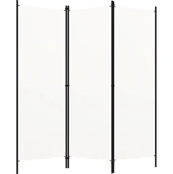 Paraván Paraván s tkaninou a železným rámem, bílý, 150 x 180 cm