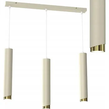 Závěsný lustr s nastavitelnou výškou do obýváku, kuchyně BÉŽOVÝ / BEIGE tuba LED GU10