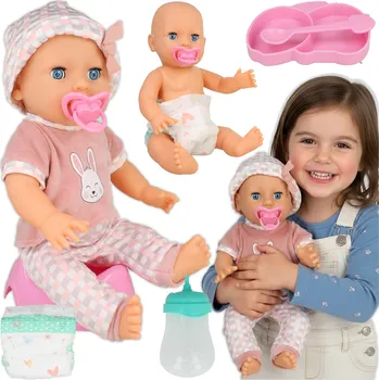 Panenka Panenka miminko INTERAKTIVNÍ 35 cm pije a čůrá do plenky SADA jako DÁREK