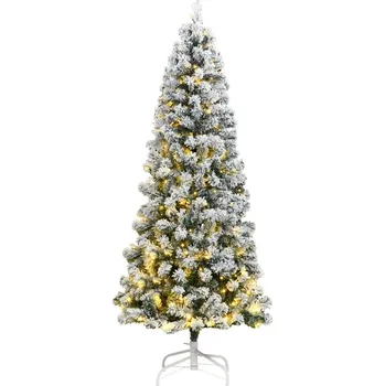 Vánoční stromek vidaXL Umělý sklápěcí vánoční stromek s 300 LED zasněžený 210 cm