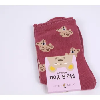 CNB BERLIN Ponožky DE 54260 vínové s medvídky velikosti ponožek: 20-22 ( EUR vel. 31-34)