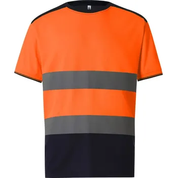 pracovní tričko Yoko Hi-Vis Tričko - 5XL hi vis orange/navy