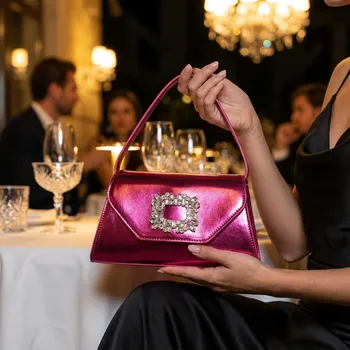 Kabelka Bestini Noir Crystal Icon – růžová elegantní kabelka