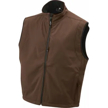 Pánská bunda James & Nicholson Pánská 3-vrstvá softshellová vesta - XL brown