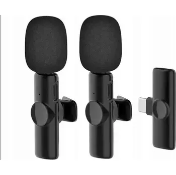 Mikrofon 2X Bezdrátový externí mikrofon USB TYP-C pro telefon s redukcí šumu