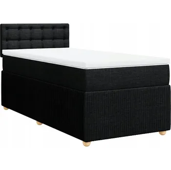 Postel Kontinentální postel černá 190 x 90 x 100,5 cm s matrací a topperem