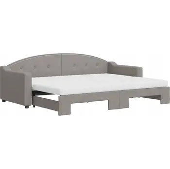 Pohovka Rozkládací lehátko-pohovka taupe 223x90x75 cm, 2 matrace 80x200x10 cm