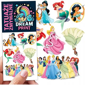 Odstranitelné tetování TETOVÁNÍ PRO DĚTI, OMYVATELNÉ, DOČASNÉ PRINCEZNY