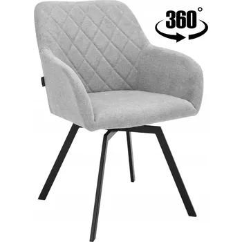 Jídelní židle Otočná židle ExitoDesign šedá čalouněná s područkami