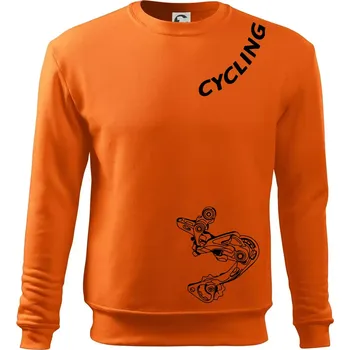 Pánská mikina Cycling nápis šikmo - Mikina Essential pánská - 2XL ( Oranžová )