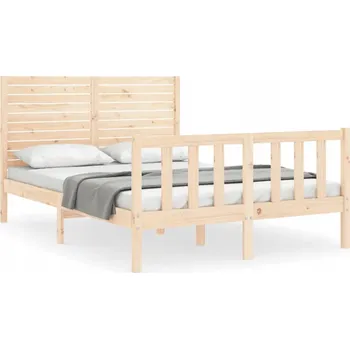 Postel Dřevěná borovicová postel 195,5 x 140,5 x 100 cm, neošetřená, s čelem