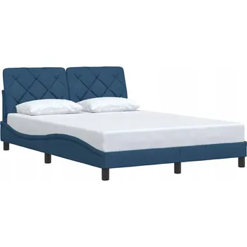 Postel Rám postele modrý 218 x 145 x 74,5 cm s čelem 142 x 6 x 48 cm