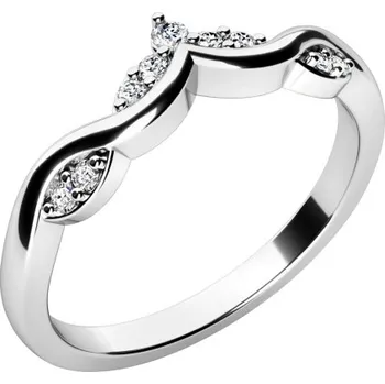 Prsten Couple, Decentní prsten Velora, bílé zlato se zirkony, vel. 51, prům. 16.2 mm, 585-68-1-4280.1B00.0.51.001