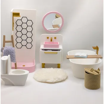Doplněk pro panenku Sada nábytku "Koupelna" pro myšky a malé panenky
