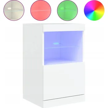 Komoda Komoda s LED RGB osvětlením, dřevěný materiál, bílá, 41x37x67 cm