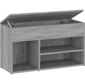 Lavice na boty s úložným prostorem, šedý dub sonoma, 80x30x45 cm