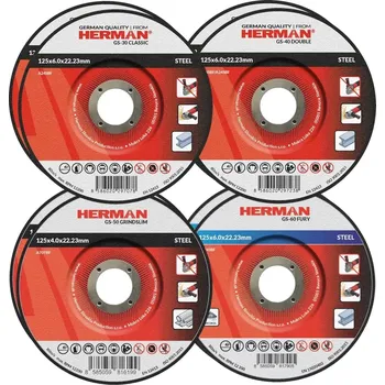 Brusný kotouč Sada brusných kotoučů HERMAN QGS-10, Na ocel 125mm, 2x GS-30 Classic