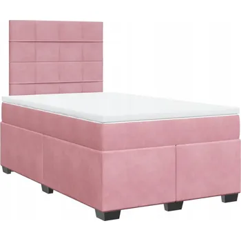 Postel Kontinentální postel růžová 200x120x140,5/150,5 cm s matrací a topperem