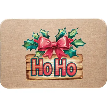 Rohožka Vánoční lněná rohožka s ozdobným potiskem Ho