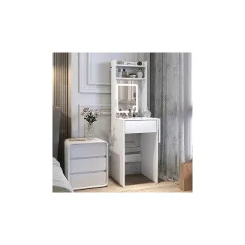 Toaletní stolek Toaletní stolek s LED osvětlením, 3 barvy světla | bílý