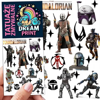 Odstranitelné tetování Smyvatelné tetování pro děti Mandalorian Star Wars