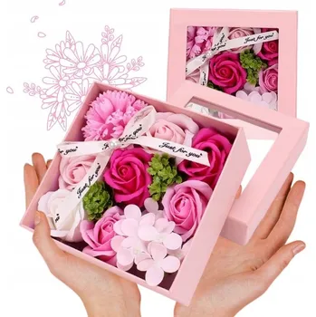 umělá květina Kytice vonných mýdlových květů v ozdobné krabičce, BUK02R