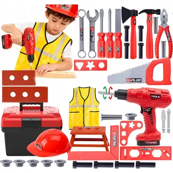 DĚTSKÁ DÍLNA PRO KUTILY V KUFRU KUFŘÍK 56 DÍLŮ VELKÁ