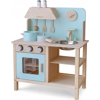 Dětská kuchyňka Dětská dřevěná kuchyňka VINTAGE + příslušenství, sporák (W025)