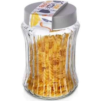 Dóza na potraviny Kuchyňská nádoba skleněná zavařovací sklenice na sypké produkty, kávu, cukr, těstoviny, 1,3 l