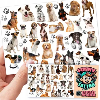 Odstranitelné tetování Tetování PSI PEJSCI FUNNY TATTOO 1 ks