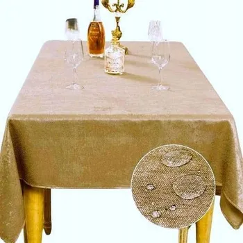 ubrus Ubrus na stůl obdélníkový zlato-hnědý dekorativní 140 x 240 cm voděodolný