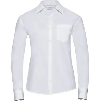 Pánská košile Russell Collection Popelínová halenka s dlouhým rukávem - 4XL white (11936F00114)