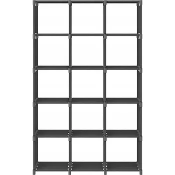 Knihovna Regál s 15 Otevřenými Přihrádkami, Látka a Ocel, Šedý, 103x30x175,5 cm
