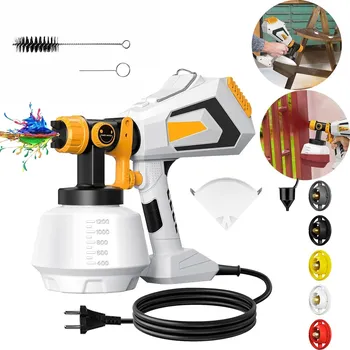 Stříkací pistole MALÍŘSKÝ AGREGÁT ELEKTRICKÁ PISTOLE 1200 ML 5 TRYSEK 2 REŽIMY PRO STĚNY NÁBYTKU