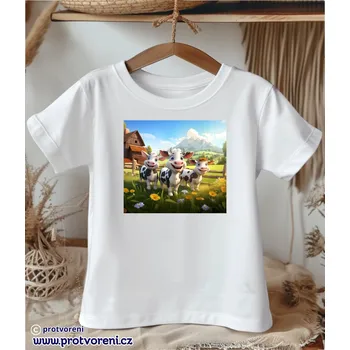 Chlapecké tričko Trička s potiskem Tričko s potiskem, dětské, VESELÁ TELÁTKA - kravičky, 1 ks zvolte VELIKOST trička ZDE:: 9/10 let Beagle