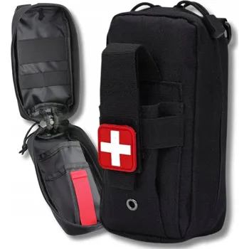 Lékárnička Taktická Malá Lékárnička Pouzdro Záchranné Černá Vojenská MOLLE Bojová