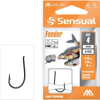 8ks - Hotový Návazec Mikado Sensual Feeder 9109 Velikost 10 BN 0,14mm/70cm