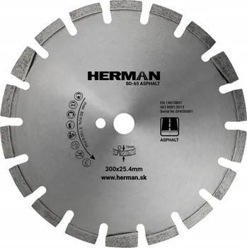 Řezný kotouč Diamantový kotouč HERMAN BD-65 Asphalt 300x25,4mm, H=12mm