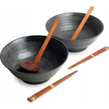 KOMPLET KERAMICKÝCH MISEK NA RAMEN UZU BLACK JAPAN