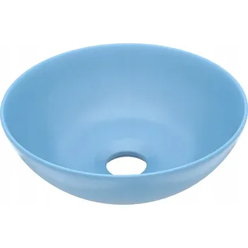 Umyvadlo Kulaté umyvadlo na desku keramické matné světle modré 280x100 mm