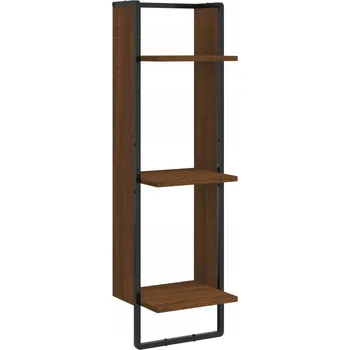 police Nástěnná police z dřevovláknité desky, hnědý dub, 30x25x100 cm