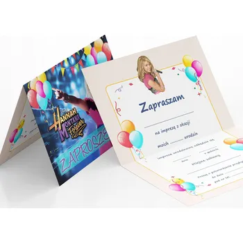 Pozvánka POZVÁNKA HANNAH MONTANA NA DĚTSKOU OSLAVU + OBÁLKA DÁREK