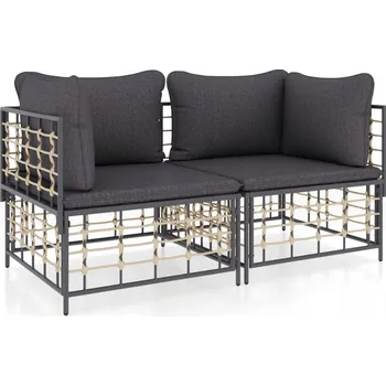 Zahradní pohovka Zahradní rohová pohovka antracitová 72 x 72 x 66 cm s polštáři